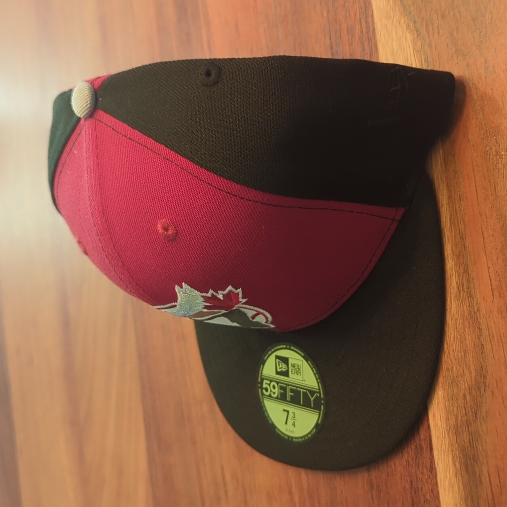 Toronto Blue Jays '91 All Star Game Black And Red Pinwheel Fitted Baseball Hat - Picture 3 of 5